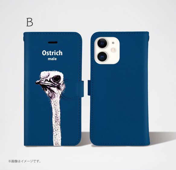 Original手帳型iPhoneケース「ダチョウ_Ostrich」 3枚目の画像
