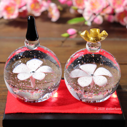 ガラスのお雛様 水中花-white-」【箱付き】泡 ひな人形 おひな様