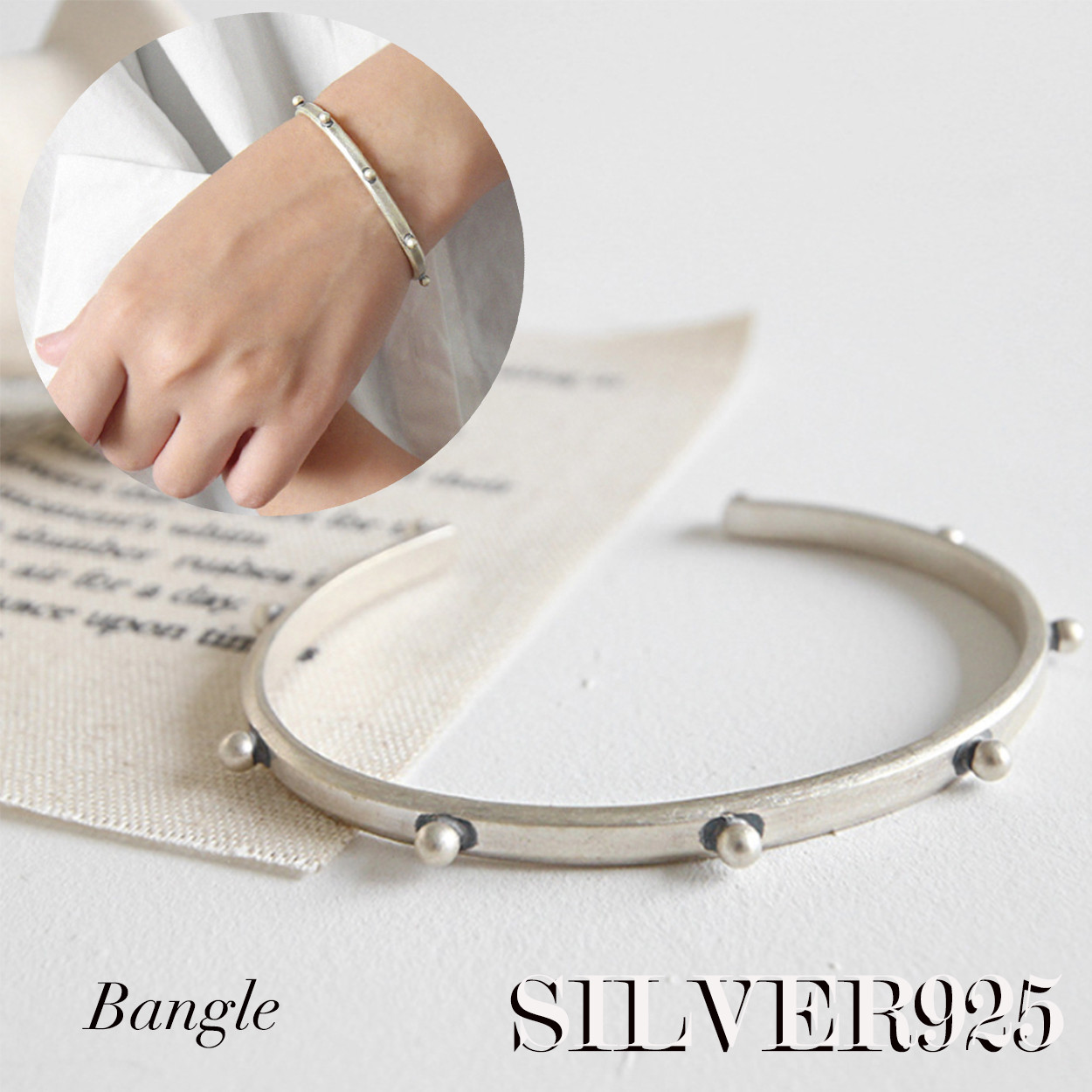 SILVER925-12 バングル シルバ−925 調整可能　巾着付  ジュエリー シルバー ゴールド ブレスレット