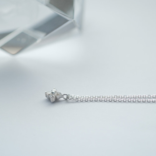 フラワー パール シルバー ピアス ネックレス 2点セット