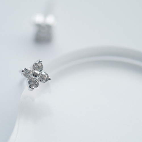 フラワー パール シルバー ピアス ネックレス 2点セット