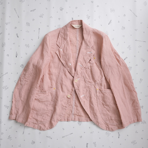 linen jacket　pink gray 第2張的照片