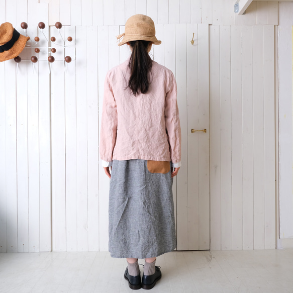 linen jacket　pink gray 第8張的照片