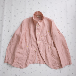 linen jacket　pink gray 第6張的照片