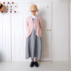 linen jacket　pink gray 第7張的照片