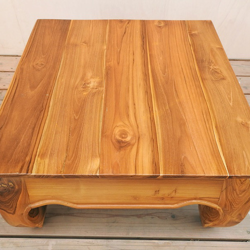 送料無料》 チーク材 無垢 ローテーブル 60cm ナチュラルブラウン