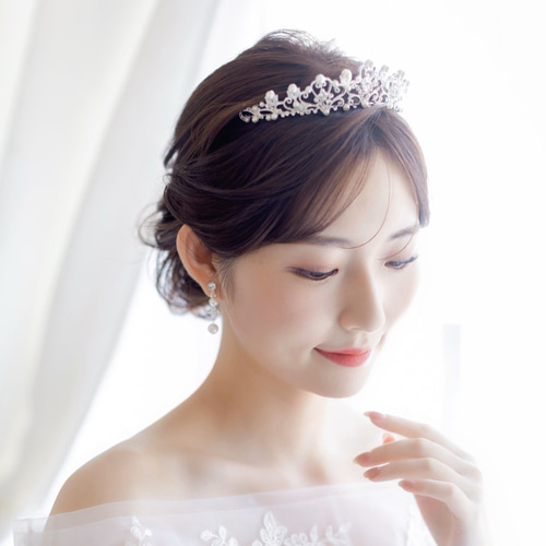 ANNANWEDDING アンナウェディング ティアラ ビジュー パール 挙式 ティアラ 花嫁 結婚式 パール ビジュー プリンセス 挙式