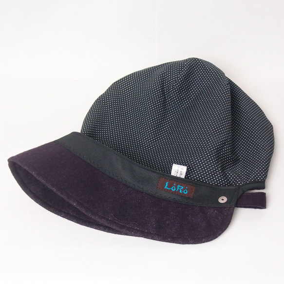 ピッコロ パイル/フリーサイズ キャスケット たためる帽子 風に飛ばない帽子 UV対策 8枚目の画像