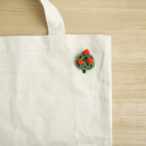 水引 みかんの木のブローチ 和風 ブローチ 菜の花工房 通販 8633311