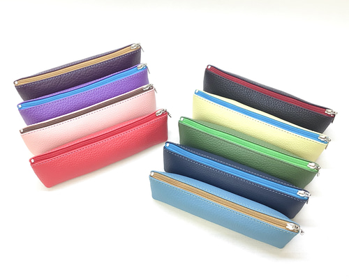 カラーオーダーできる♪シンプルな牛革ペンケース＊受注製作＊ ペン