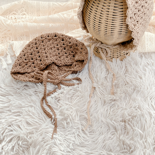 国産コットン / 年中使用可】ベビーボンネット オーダーメイド 帽子