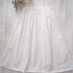 マルチストライプ　ギャザースカート　フリーサイズ　綿100　モノトーン系 8枚目の画像