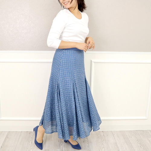 50〜60s 花蝶々刺繍ヴィンテージサーキュラースカート
