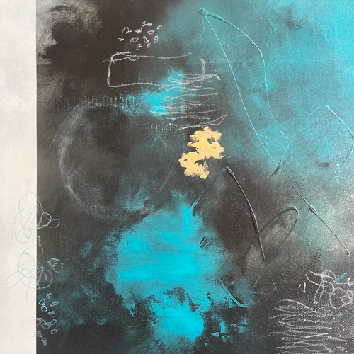 現代アート 70×50㎝ フレーム付き モダン 絵画 抽象画