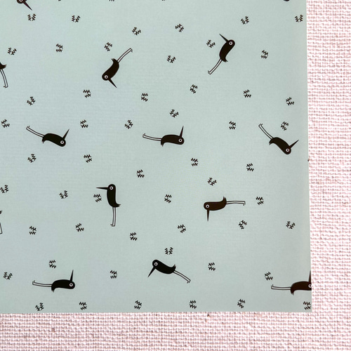 デザインペーパー】チョコミントカラーのさぎっぽいとり【A4・20枚