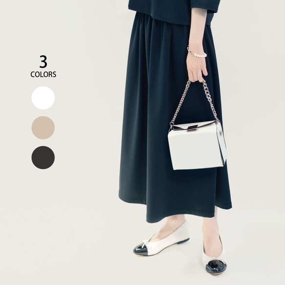 接触冷感 紫外線防止 楽なのにきちんと見える 大人の上質スカート 3色 ●ALETTE● 2枚目の画像