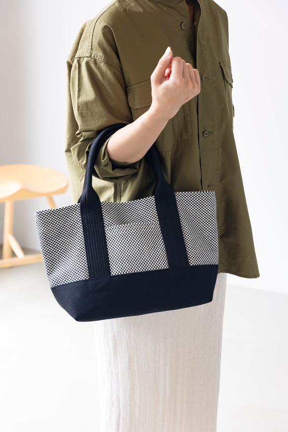 OBI tote mini オビトートミニ　刺子織　刺し子　三河木綿　トートバッグ 2枚目の画像