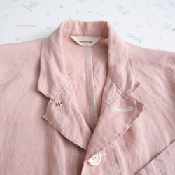 linen atelier coat　pink gray 第8張的照片