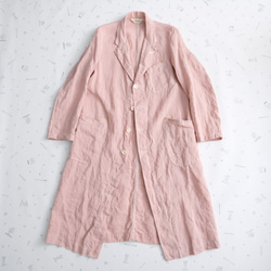 linen atelier coat　pink gray 第6張的照片