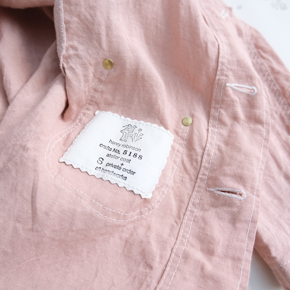 linen atelier coat　pink gray 第10張的照片