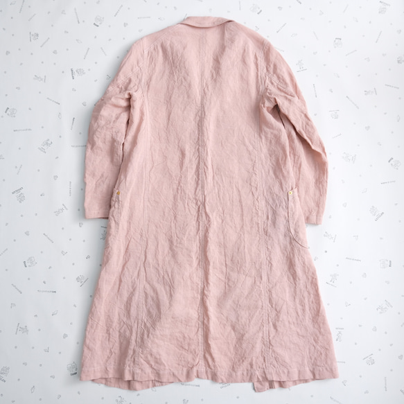 linen atelier coat　pink gray 第7張的照片