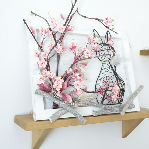 大切な人へのギフト探し パンフラワー/パン粘土/桜】さくらtoねこ ～八重桜のパン 絵画