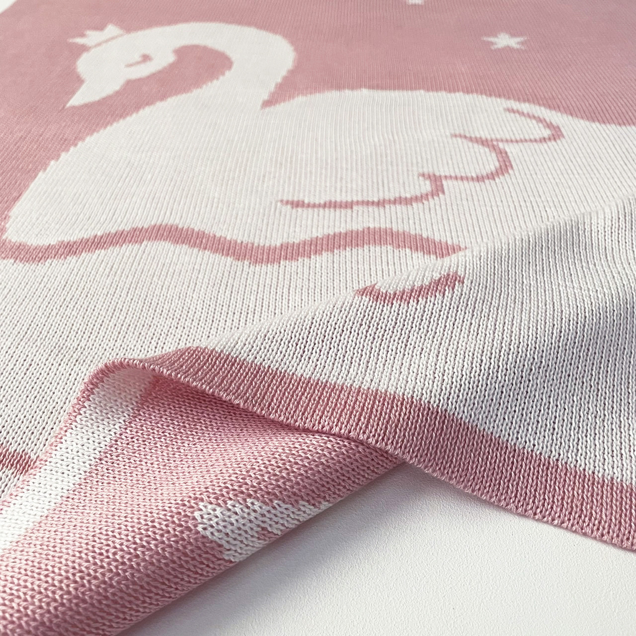 名入れ ブランケット・ スワン /レギュラーサイズ・出産祝い　ニット　ギフト