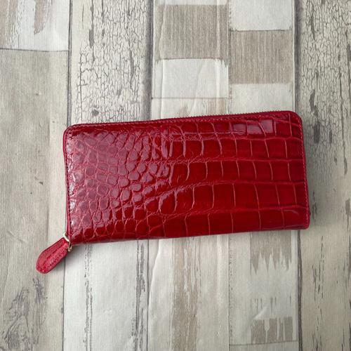 クロコダイル 財布 レッド No4027 シャイニングクロコ メンズ