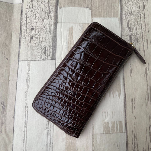クロコダイル 財布 ブラウン No8033 シャイニングクロコ レディース