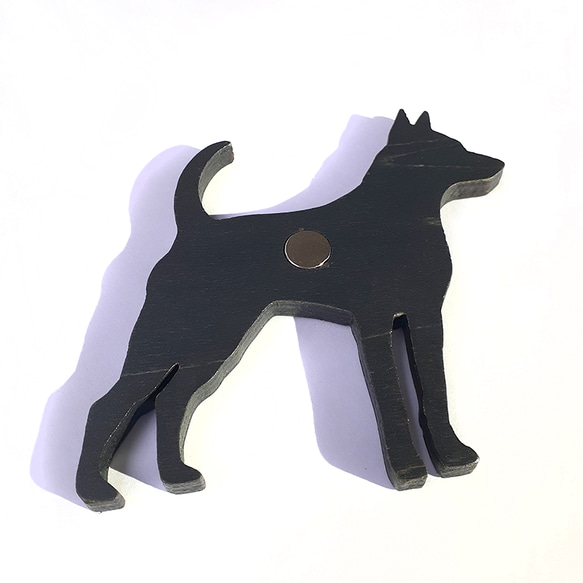 手作り木製キーホルダー[ブラックドッグブラザー-台湾犬] 7枚目の画像