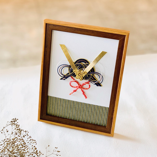 お名入れいたします※水引兜飾り【紺色威】2L判フレーム 五月人形