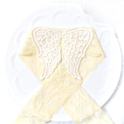 天使の羽衿 衣紋に羽が生える半襟 アンティーク 2枚目の画像