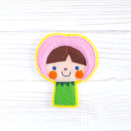 入園・入学準備に＊桃ちゃんの大きいフェルトワッペン 名入れ