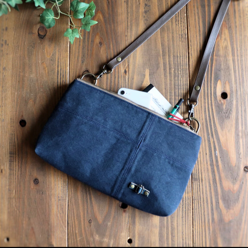 パッチワークショルダーバック　サコッシュ パッチワーク帆布のショルダーバッグ サコッシュ【ベージュ