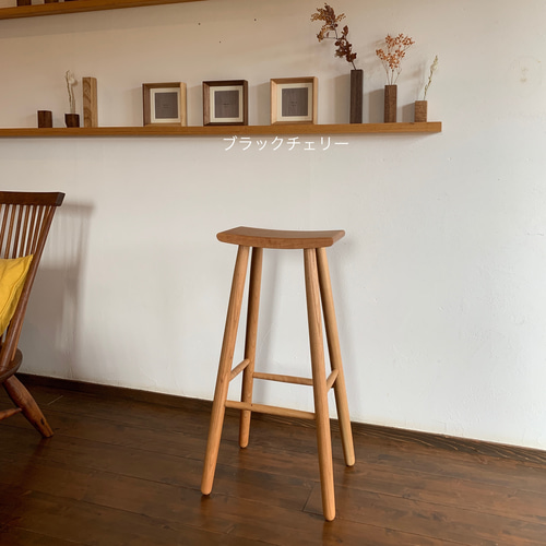 キッチンスツール ハイスツール（受注製作品） 木材と高さの