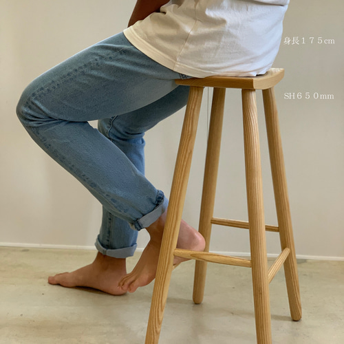 キッチンスツール ハイスツール（受注製作品） 木材と高さの選べる