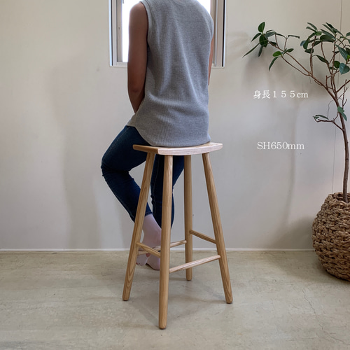 在庫あり　椅子　スツール　キッチン　リビング　ナチュラル　ブラック　パイン材 moca company スツール 木製 北欧 椅子 イス ハイスツール 70cm