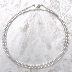 ラウンド本真珠ロングネックレス 3mm ベビーパール 極小粒 80cm 卒園卒業入学結婚 ウエディング 90,120cm 6枚目の画像