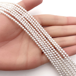 ラウンド本真珠ロングネックレス 3mm ベビーパール 極小粒 80cm 卒園卒業入学結婚 ウエディング 90,120cm 4枚目の画像