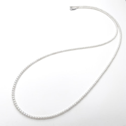 ラウンド本真珠ロングネックレス 3mm ベビーパール 極小粒 80cm 卒園卒業入学結婚 ウエディング 90,120cm 1枚目の画像