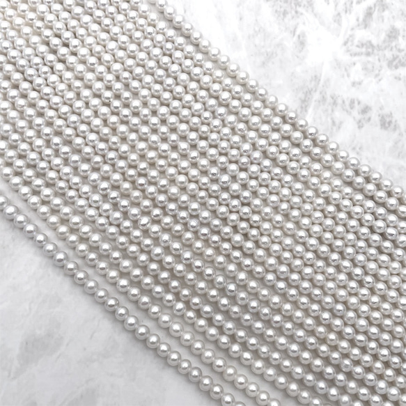 ラウンド本真珠ロングネックレス 3mm ベビーパール 極小粒 80cm 卒園卒業入学結婚 ウエディング 90,120cm 7枚目の画像