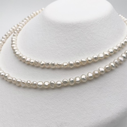 バロック本真珠ロングネックレス 80cm 小粒 淡水パール 卒園卒業入学