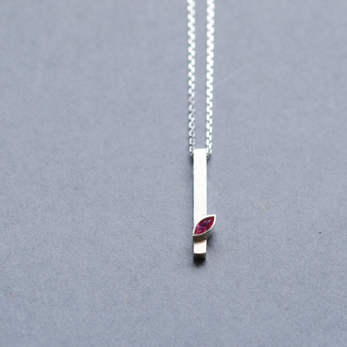 ルビー マーキス ネックレス シルバー925 メンズ ユニセックス