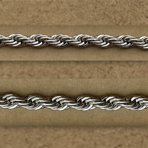 [訂購銷售/30M] 鏈寬（外徑）6mm 外科不銹鋼繩鏈 SUS304 銀色 [無鎳] 第2張的照片