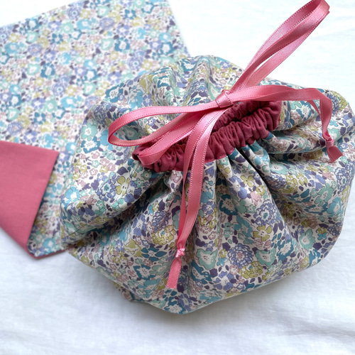 ちぃ＊リバティ生地使用＊ミシェル＊お弁当袋＊巾着 リバティ