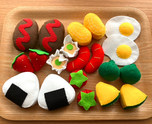 フェルト ままごと *食べ物たくさん2個ずつセット* おもちゃ・人形