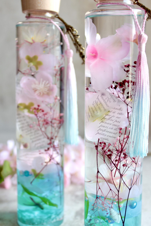 【桜のハーバリウム春】桜【ピンクブルーのグラデーション】 11枚目の画像