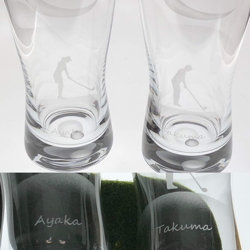 作品にプラスで】名前、イニシャル入れオプション グラス glass.saori