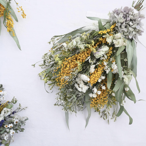 ドライフラワー＊39cm＊ミモザスワッグ ドライフラワー ミモザ スワッグ No.13