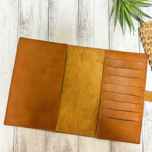 母子手帳ケース レザークラフト ヴィンテージ レザー 本革 キャメル お